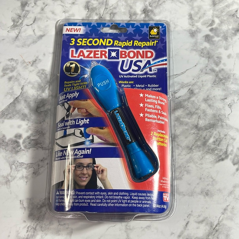 LazerBond USA 3 Second Rapid Repair UV Activated Liquid Plastic